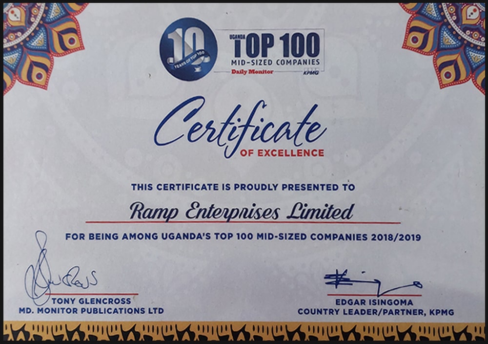 Certificates Ramp Enterprises Ltd